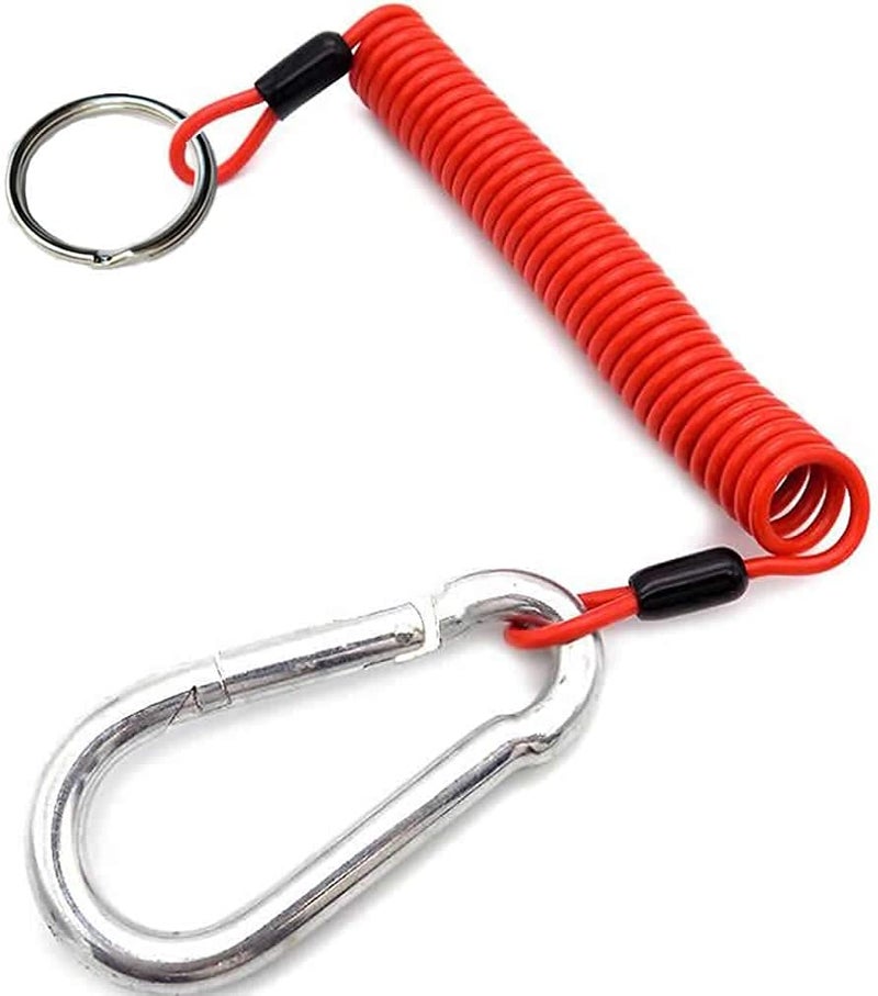 Malloryx 6' Breakaway Trailer Cable Trailer Brake Cable RV Stainless Steel Spring Towing Coiled Wire Safety Straps Ground Clip,for Breakaway Switch - Image 1